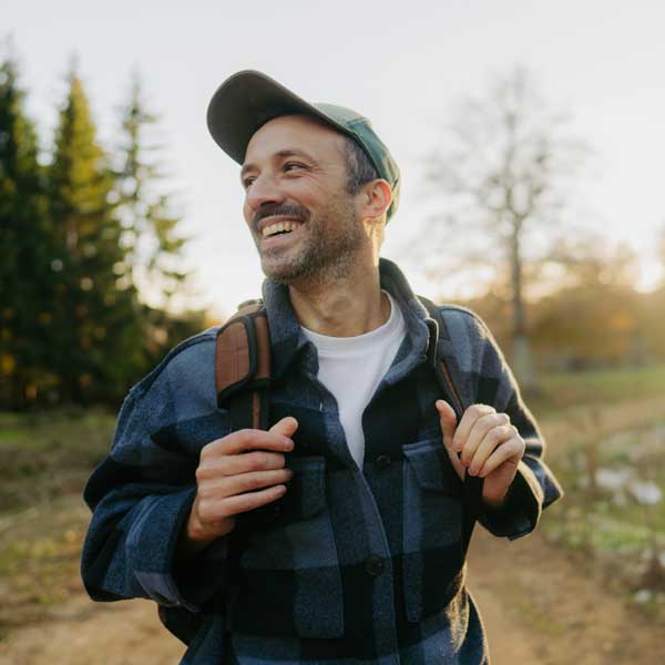 Portrait of adult man hiking